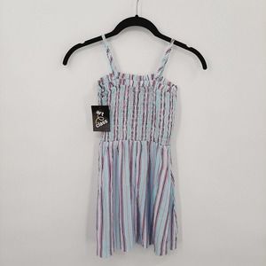 Nwt Art Class Girls Striped Smocked Spaghetti Strap Dress Size 6X